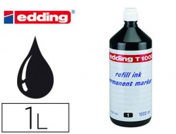 Tinta rotulador edding T-1000 negra frasco de 1 litro